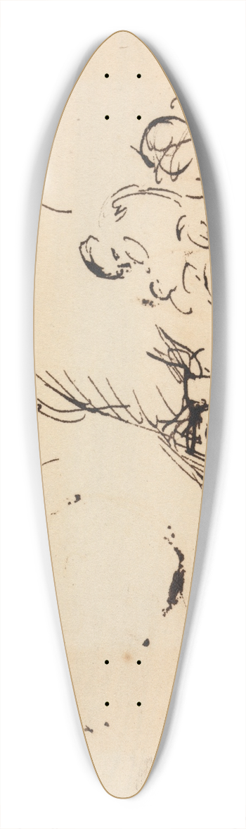 Benjamin Robert Haydon - Study of Figures Sitting Under a Tree 39.3 inch art pintail longboard deck