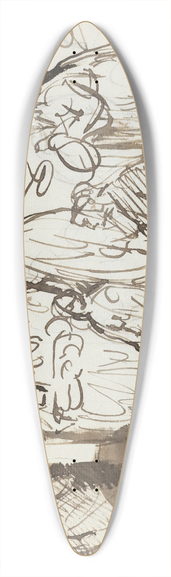 Benjamin Robert Haydon - Study of the Resurrection of Lazarus 39.3 inch art pintail longboard deck