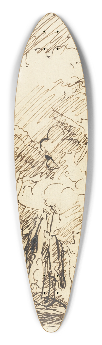 Benjamin West - Figures in Landscape 39.3 inch art pintail longboard deck