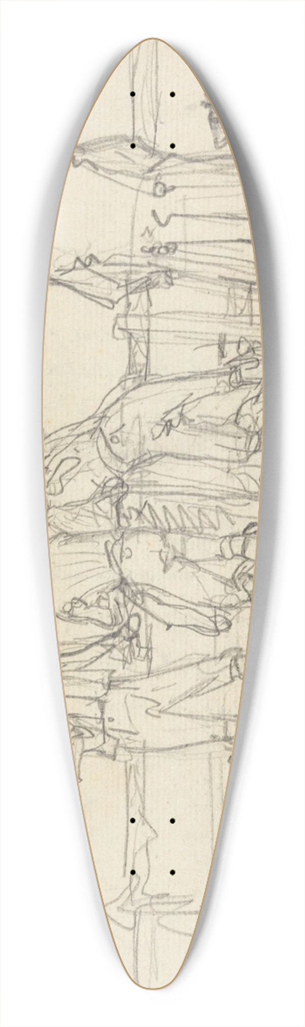 Benjamin West - Figures Looking out to Sea 39.3 inch art pintail longboard deck