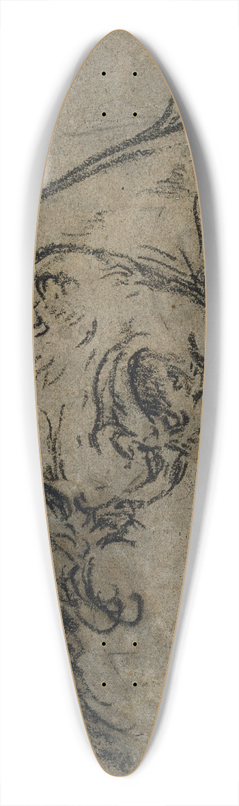 Benjamin West - Head of a Screaming Man (recto) 39.3 inch art pintail longboard deck