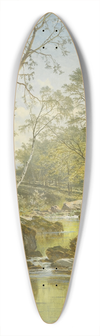 Benjamin Williams Leader - A Sunny Stream  Beardon, Dartmoor 39.3 inch art pintail longboard deck