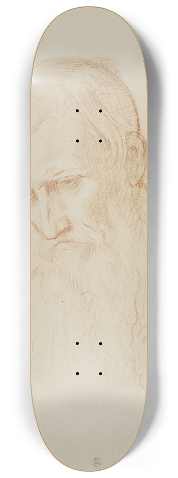 Bernhard von Neher the younger - Mnnlicher Studienkopf, dreiviertel Profil nach links 8.25 inch art skate deck