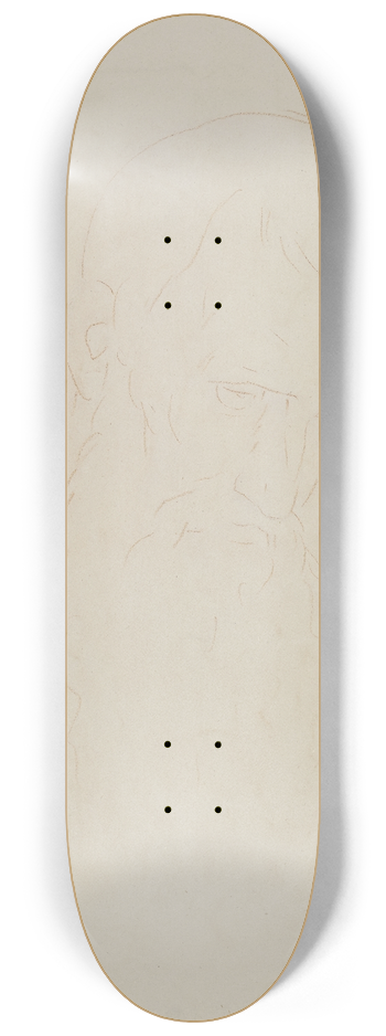 Bernhard von Neher the younger - Mnnlicher Studienkopf im Umriss 8.25 inch art skate deck