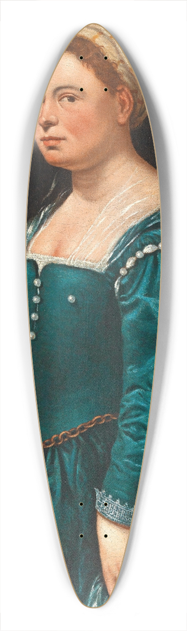 Bernardino Licinio - Portrait Of A Lady In A Green Dress 39.3 inch art pintail longboard deck