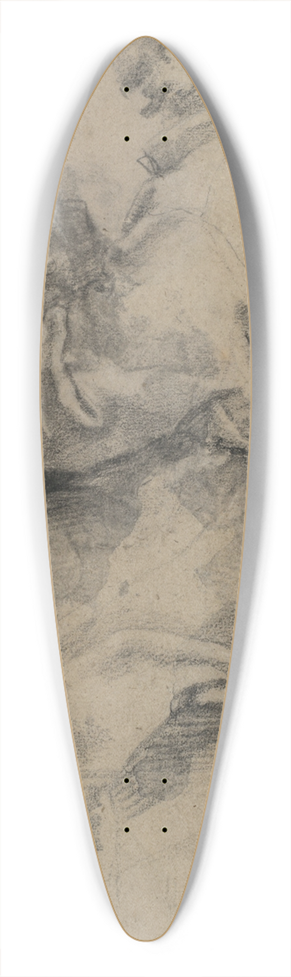 Bernardino Poccetti - Seated Male Figure with the Head of an Onlooker 39.3 inch art pintail longboard deck