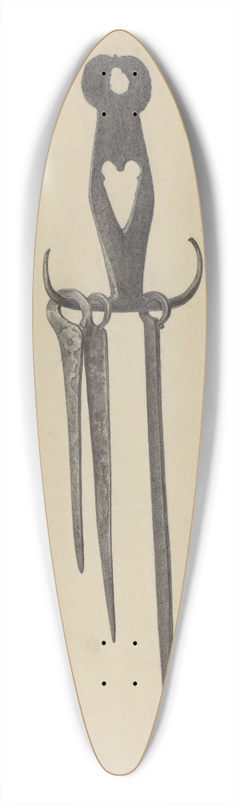 Bernard Krieger - Skewers and Holder 39.3 inch art pintail longboard deck