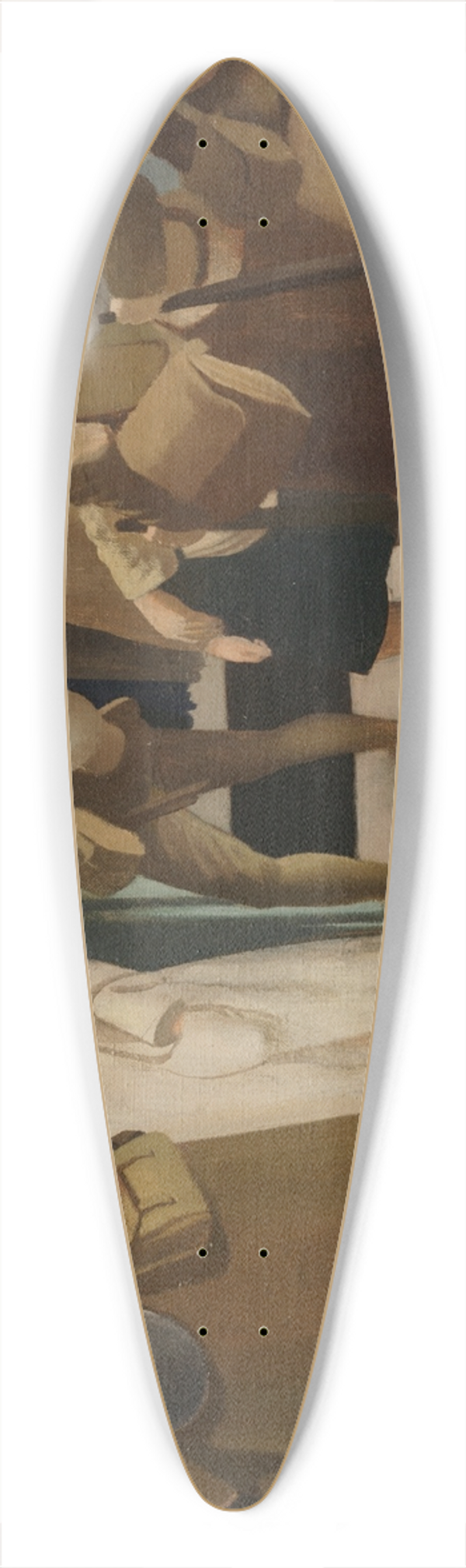 Bernard Meninsky - Victoria Station, District Railway 39.3 inch art pintail longboard deck