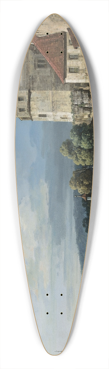 Bernardo Bellotto - View of Pirna in Saxony 39.3 inch art pintail longboard deck