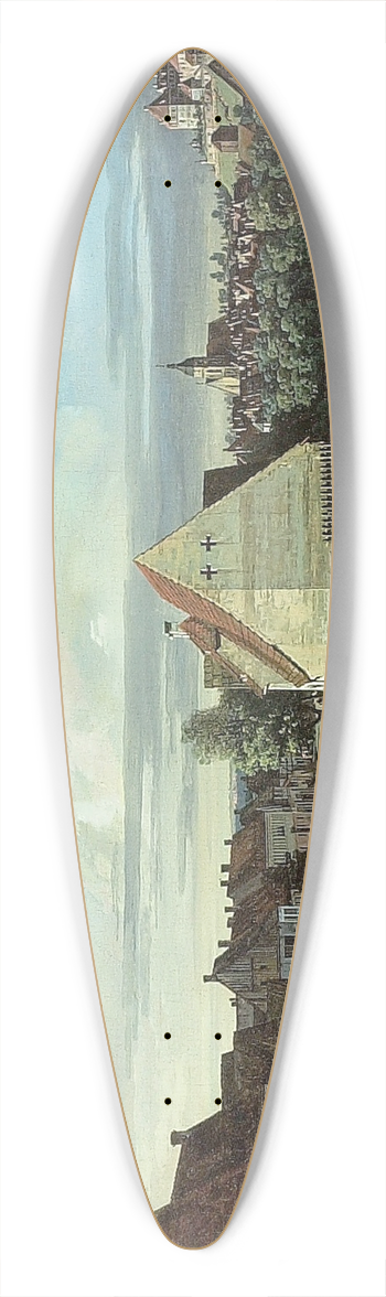 Bernardo Bellotto - View of Pirna with the Fortress of Sonnenstein 39.3 inch art pintail longboard deck