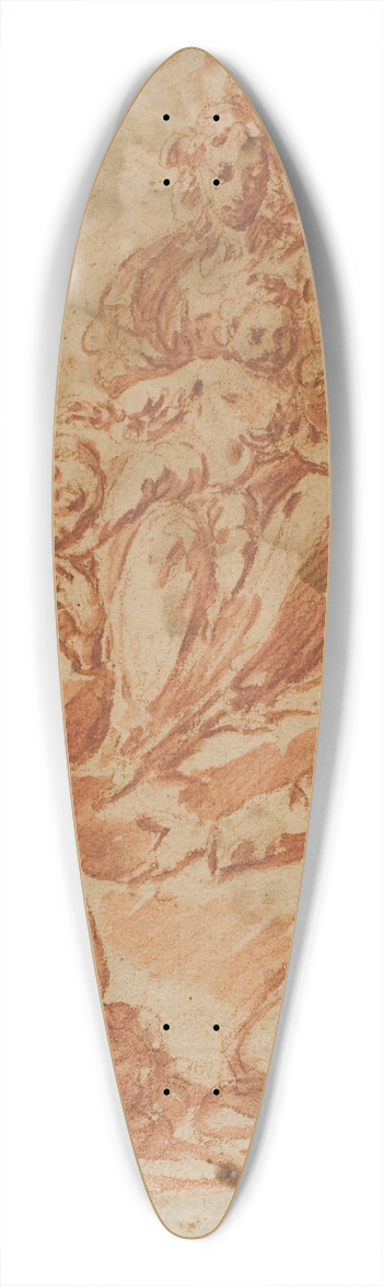 Bernardo Strozzi - Virgin and Child in Glory Worshipped by Two Monk Saints 39.3 inch art pintail longboard deck