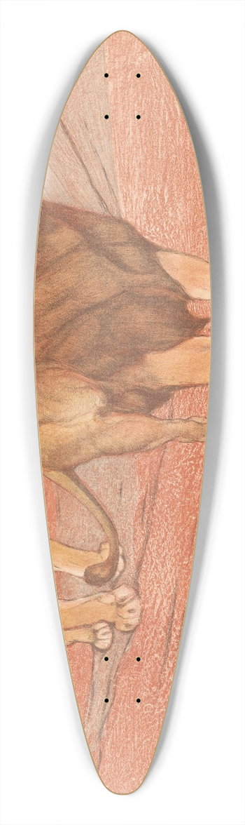 Bernard Willem Wierink - Leeuw en leeuwin 39.3 inch art pintail longboard deck