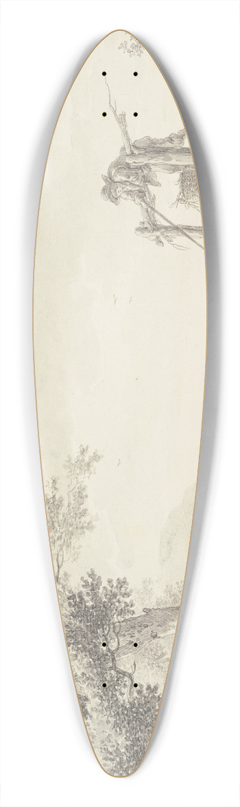 Bernhard Hendrik Thier - Bei einem Wasser zwei Khe, zwei Pferde und eine Ziege, links der Hirte mit dem Hunde 39.3 inch art pintail longboard deck