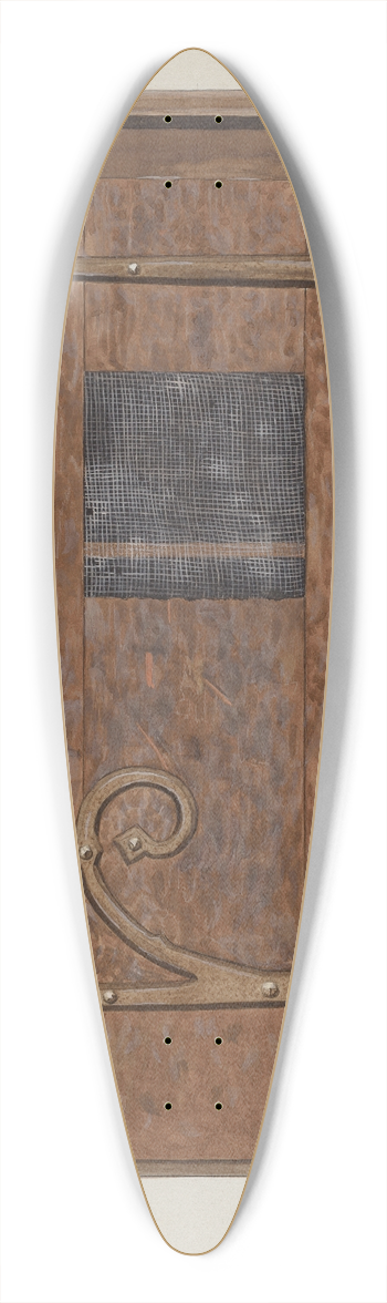 Bertha Semple - Iron Hinges on Door 39.3 inch art pintail longboard deck