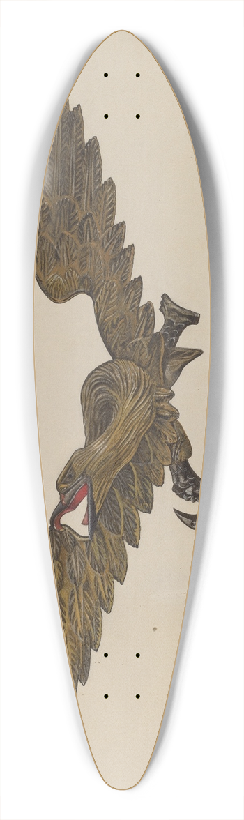Beverly Chichester - Carved Eagle 39.3 inch art pintail longboard deck