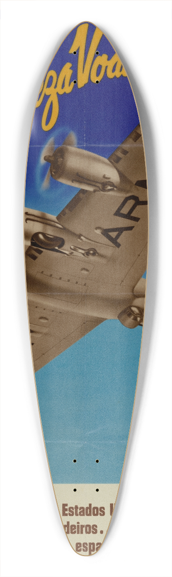Bob Williams - A Fortaleza Voadora 39.3 inch art pintail longboard deck