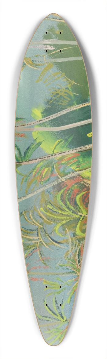 Boris Grigoriev - The Blue Bay, Brazil 39.3 inch art pintail longboard deck