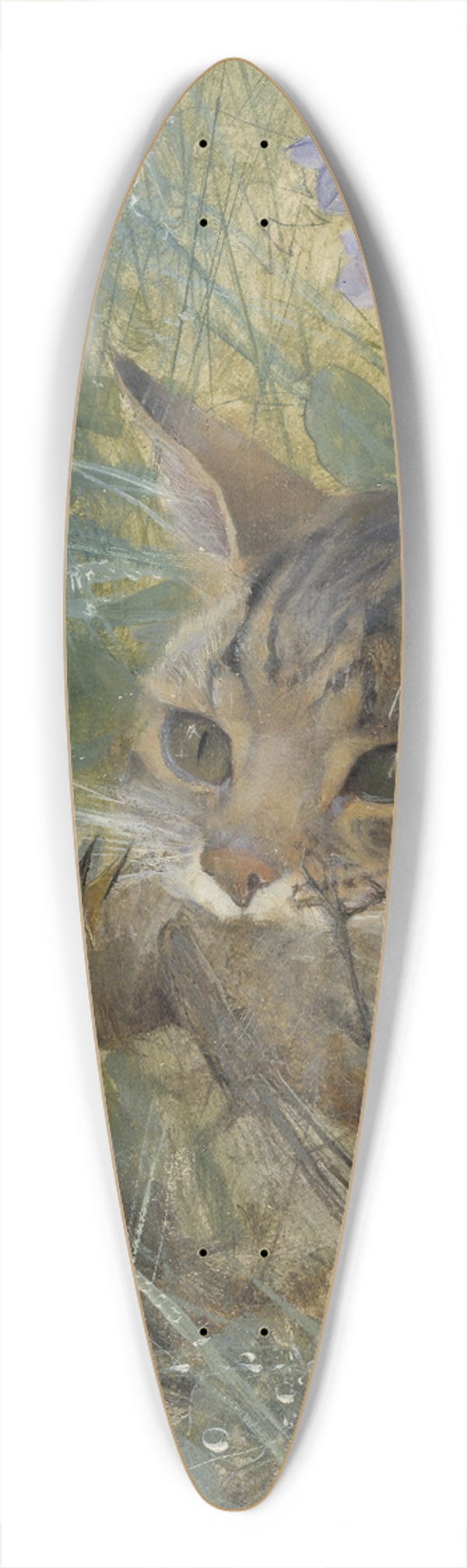 Bruno Liljefors - A Cat with a Young Bird in its Mouth 39.3 inch art pintail longboard deck