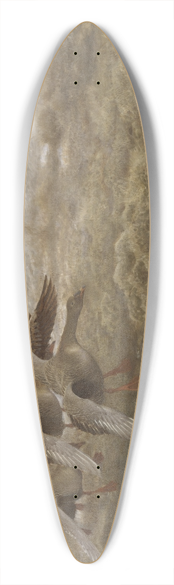 Bruno Liljefors - Wildgeese Settling 39.3 inch art pintail longboard deck