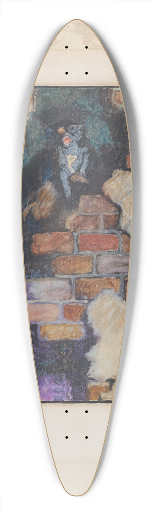 Byam Shaw - The Black Cat, for Edgar Allan Poes Selected Tales of Mystery, 1909 39.3 inch art pintail longboard deck
