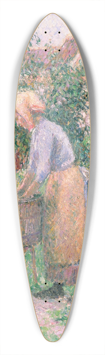 Camille Pissarro - A Washerwoman at ragny 39.3 inch art pintail longboard deck