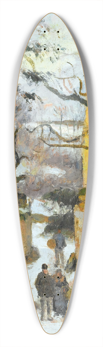 Camille Pissarro - La Maison Rondest Sous La Neige, Pontoise Or Chemin De Lhermitage, Pontoise,Sous La Neige 39.3 inch art pintail longboard deck