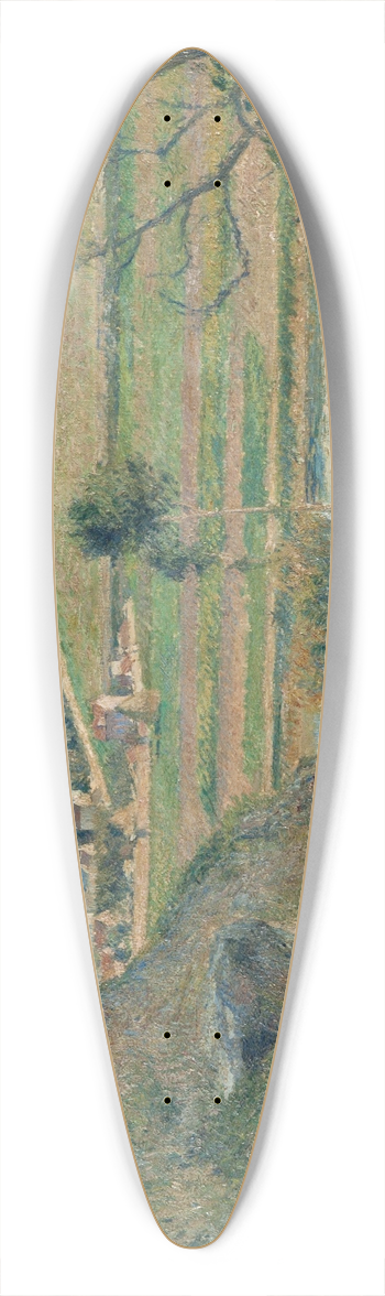 Camille Pissarro - Landscape, Bazincourt 39.3 inch art pintail longboard deck