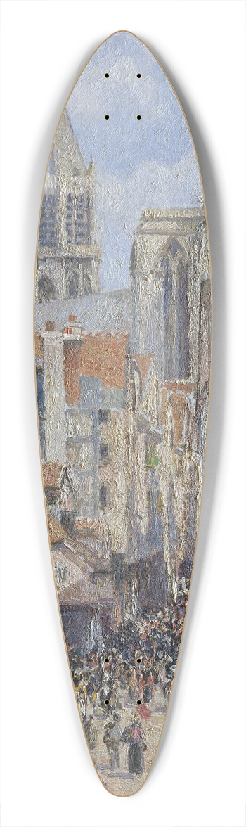 Camille Pissarro - Rue de lpicerie, Rouen (Effect of Sunlight) 39.3 inch art pintail longboard deck