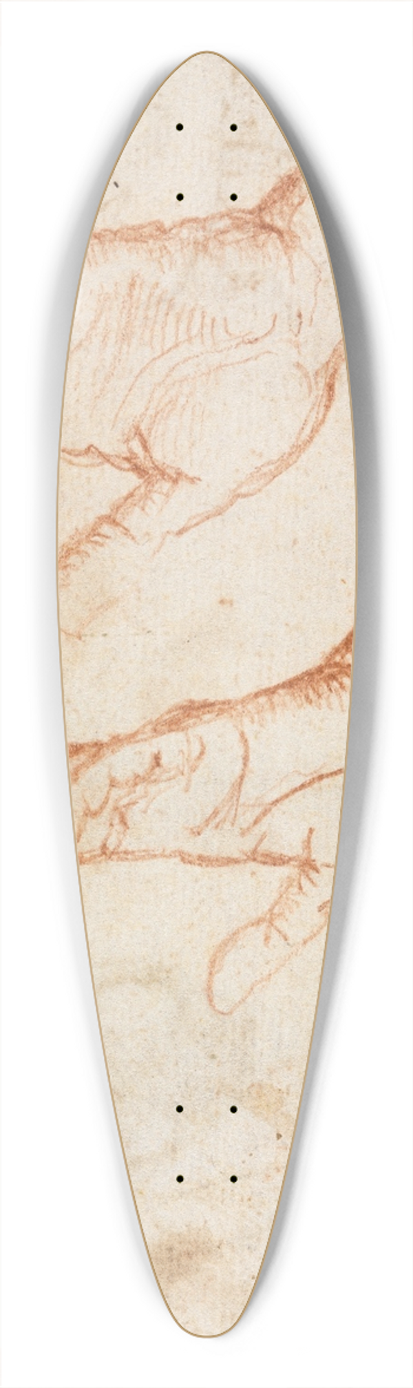 Camillo Procaccini - Study of Hands (verso) 39.3 inch art pintail longboard deck
