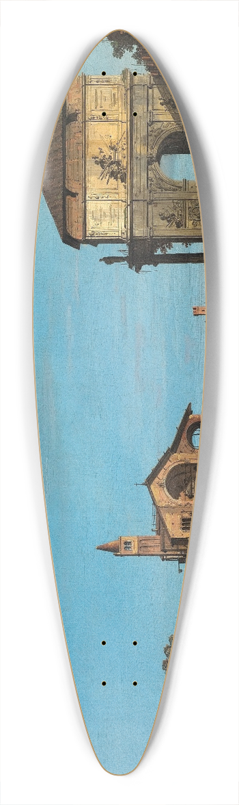 Canaletto - An Island in the Lagoon with a Gateway and a Church 39.3 inch art pintail longboard deck