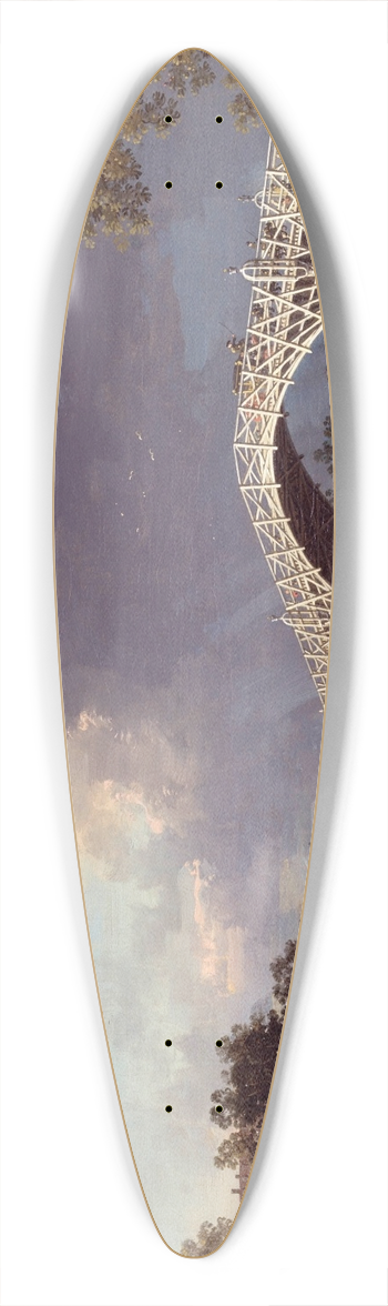 Canaletto - A View of Walton Bridge 39.3 inch art pintail longboard deck