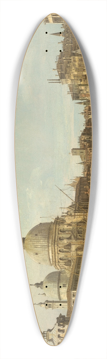 Canaletto - Venice; The Mouth of the Grand Canal from the East 39.3 inch art pintail longboard deck