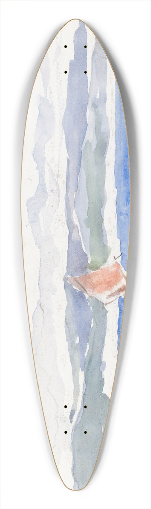 Carel Nicolaas Storm van 's-Gravesande - Gezicht op zee met boot 39.3 inch art pintail longboard deck