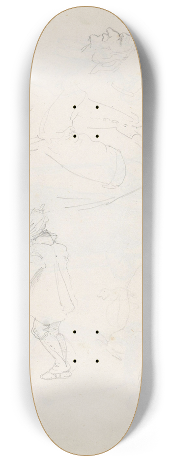 Adolph Tidemand - Figure studies 8.25 inch art skate deck
