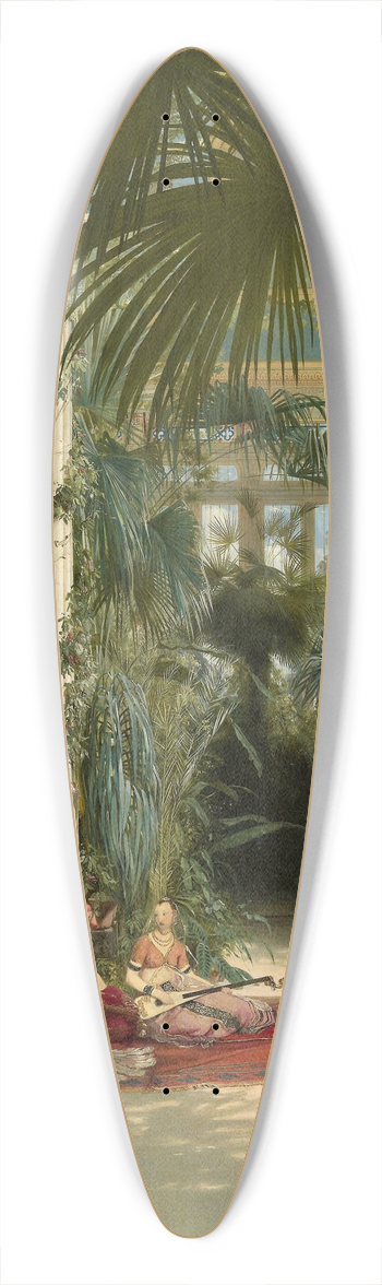 Carl Blechen - The Interior of the Palm House on the Pfaueninsel Near Potsdam 39.3 inch art pintail longboard deck