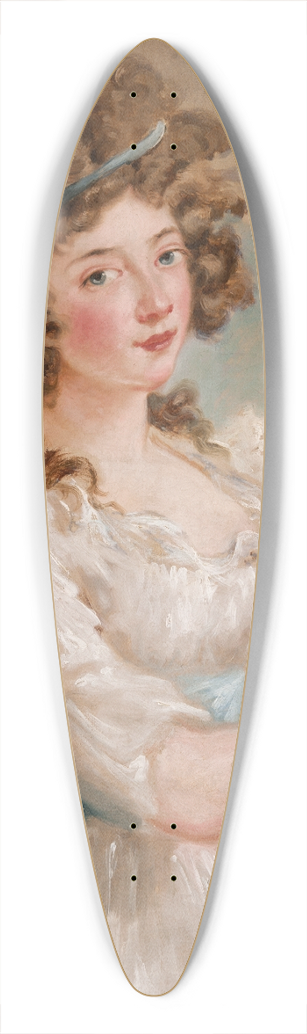 Carl Frederik von Breda - Young Lady with Goldfish 39.3 inch art pintail longboard deck
