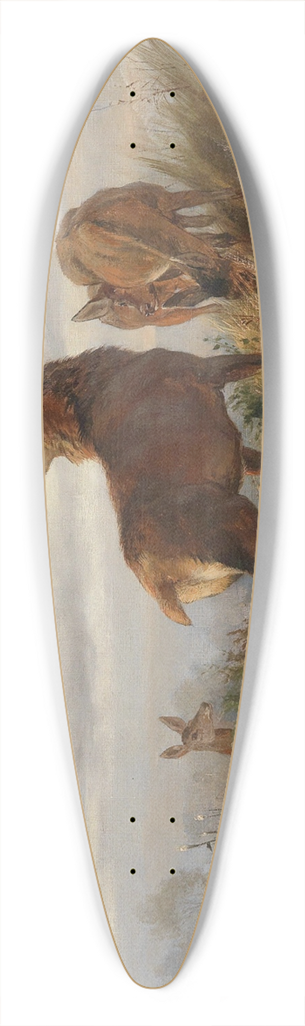 Carl Friedrich Deiker - Rotwild in der Morgendmmerung 39.3 inch art pintail longboard deck