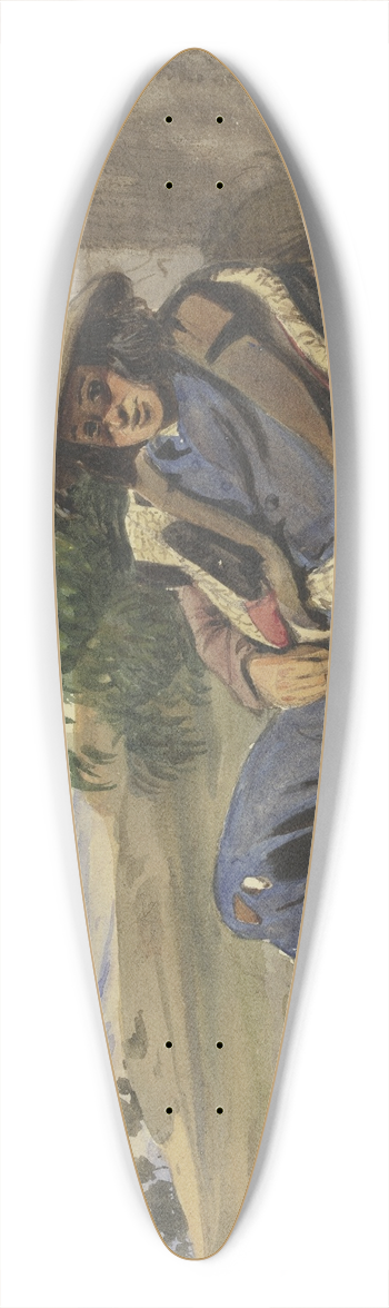 Carl Friedrich Heinrich Werner - Savoyarde, am Boden liegend 39.3 inch art pintail longboard deck