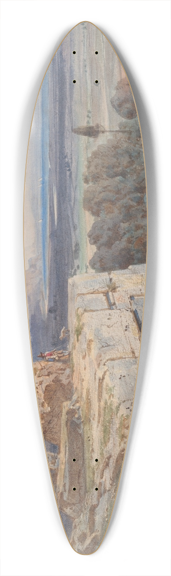 Carl Friedrich Heinrich Werner - View of Norba from the North, towards San Felice Circeo 39.3 inch art pintail longboard deck