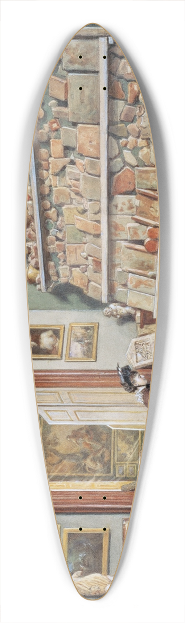 Carl Goebel the younger - Das Apsiszimmer mit den rmischen Ziegeln 39.3 inch art pintail longboard deck