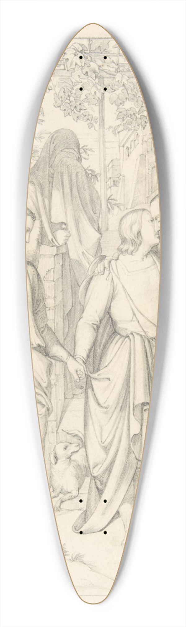Carl Gottlieb Peschel - Tobias Takes Leave of his Father 39.3 inch art pintail longboard deck
