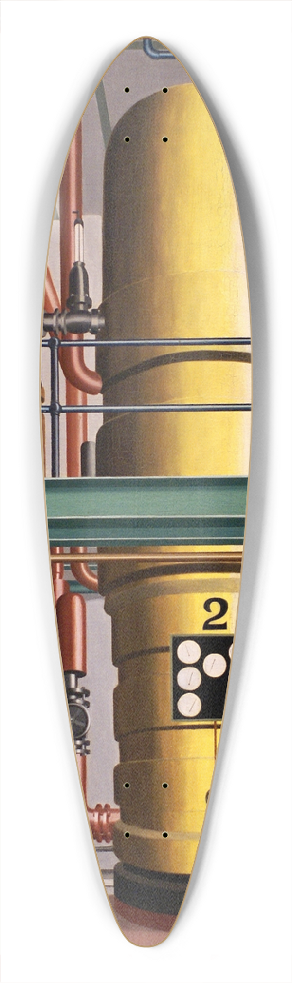 Carl Grossberg - Der gelbe Kessel (The yellow boiler) 39.3 inch art pintail longboard deck