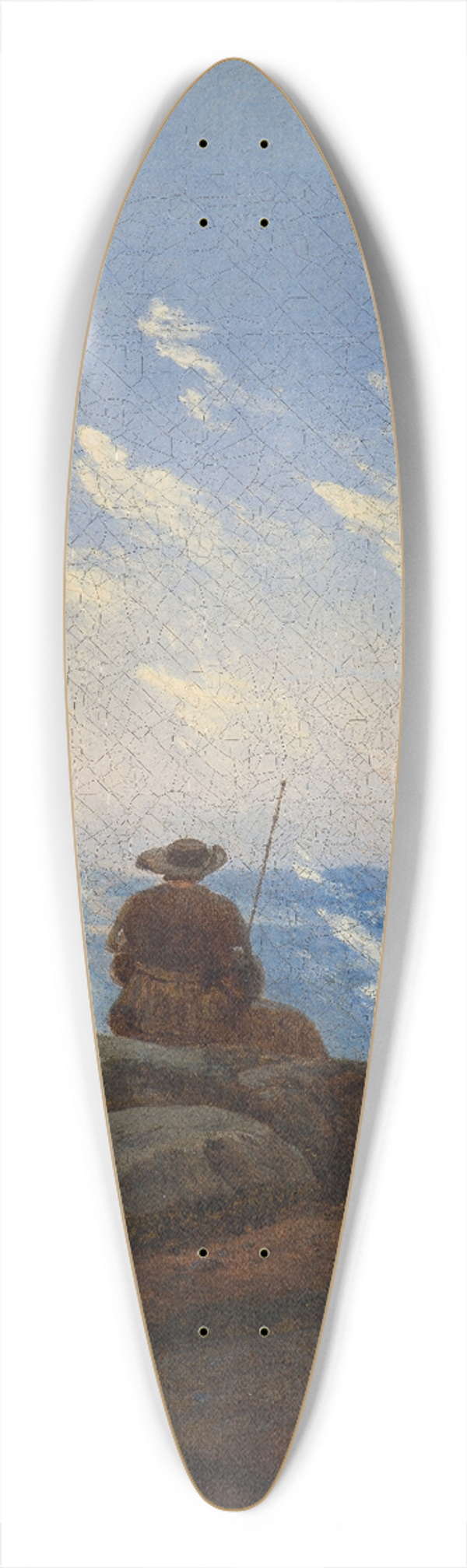 Carl Gustav Carus - Wanderer on the Mountaintop 39.3 inch art pintail longboard deck