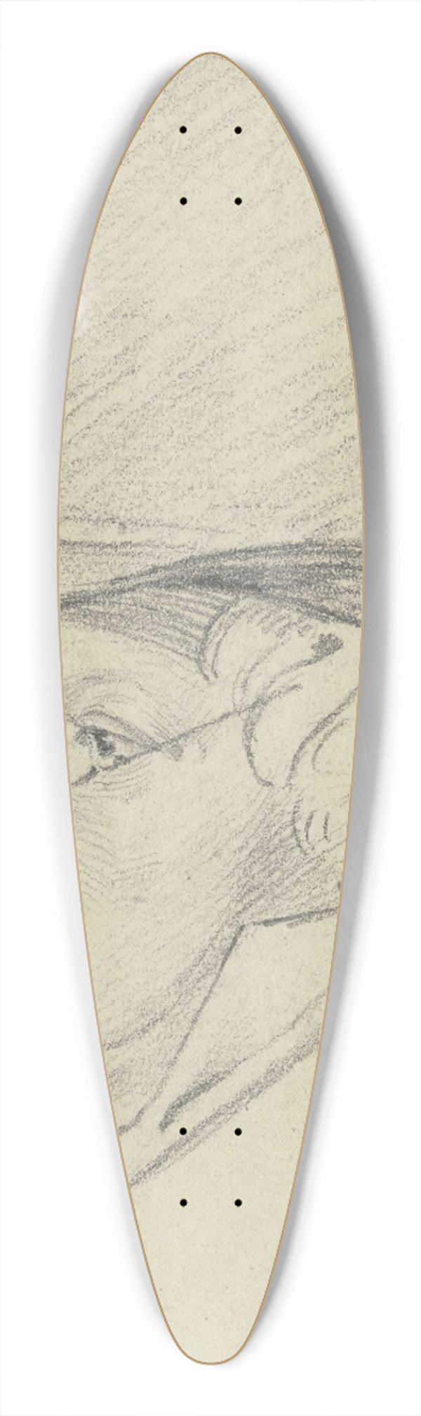 Carl Hoff - Portrait of Blank 39.3 inch art pintail longboard deck