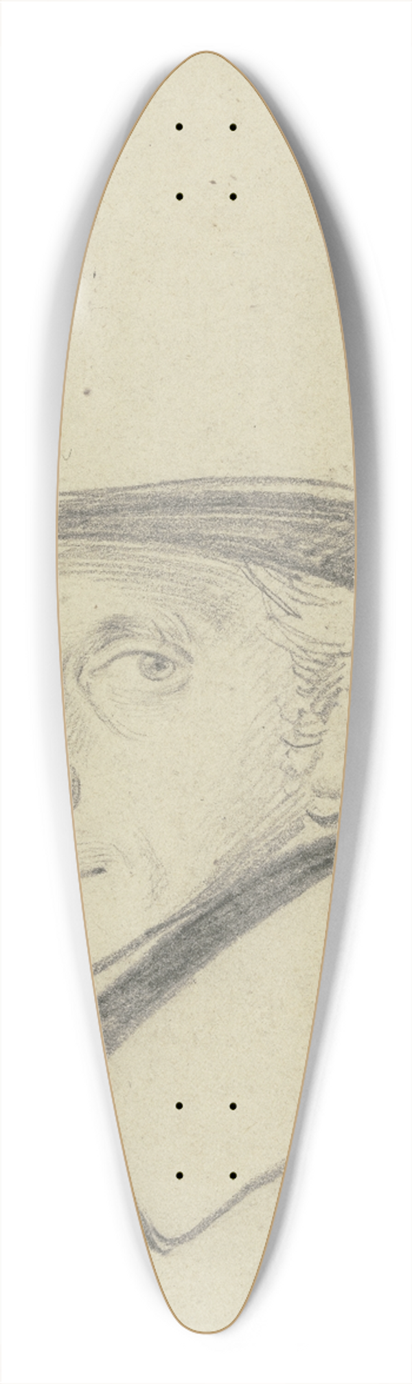 Carl Hoff - Portrait of Scheppeg 39.3 inch art pintail longboard deck