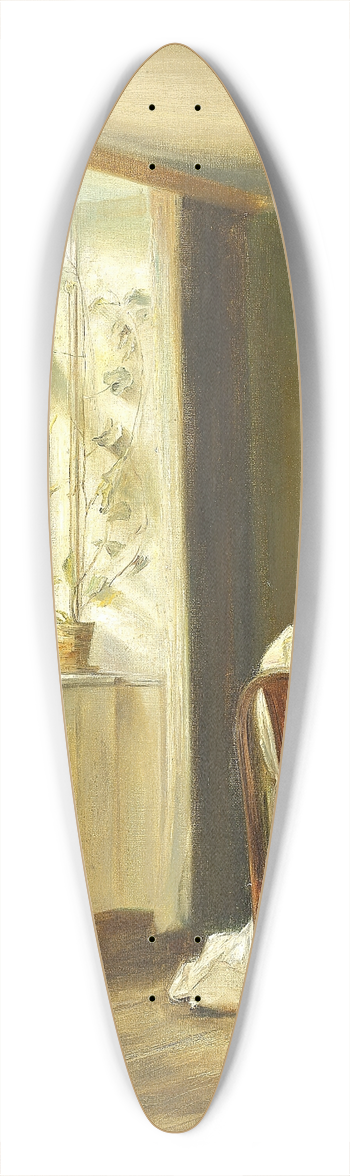 Carl Holse - Interir med kvinde der syr ved vinduet 39.3 inch art pintail longboard deck
