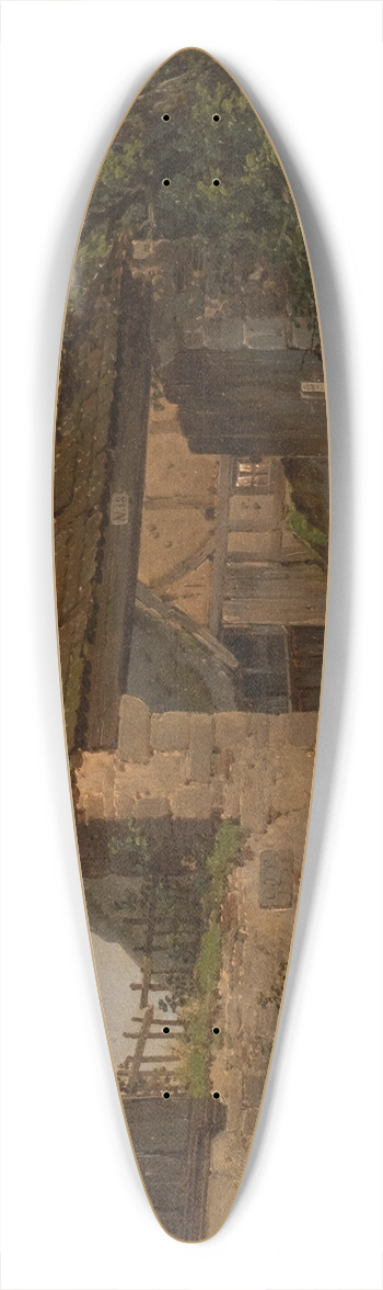 Carl Julius von Leypold - Farmstead in spring 39.3 inch art pintail longboard deck