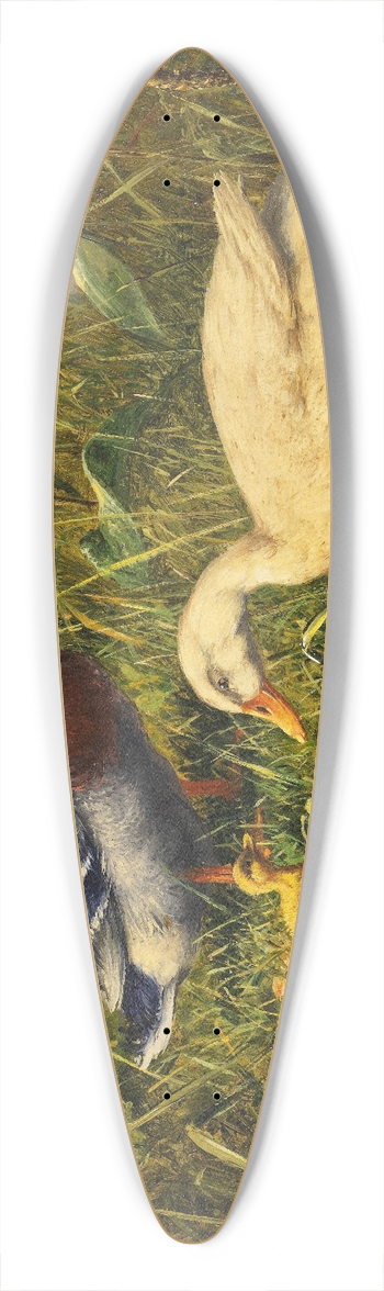Carl Jutz - Enten mit Jungen am Wasser 39.3 inch art pintail longboard deck