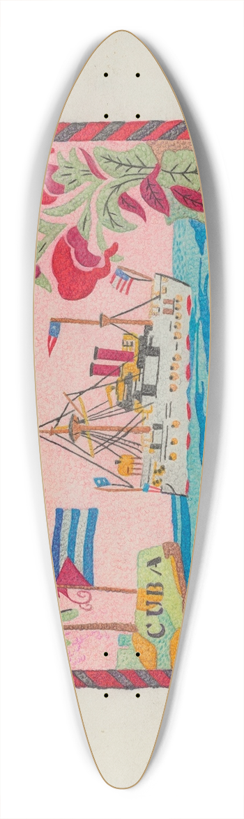 Carl Keksi - Hooked Rug 39.3 inch art pintail longboard deck