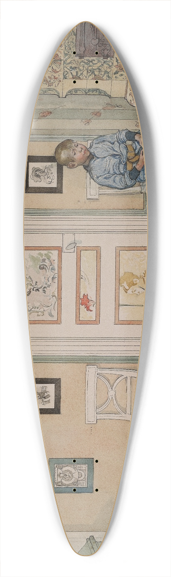 Carl Larsson - In the Corner 39.3 inch art pintail longboard deck